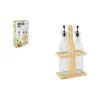 Condiment Set Quttin Brown Transparent Glass Bamboo 250 ml 2 Pieces (12 Units)