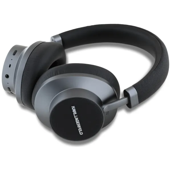 Karl Lagerfeld Saffiano Elongated - Wireless Bluetooth ANC + ENC Over-Ear Headphones (Black)
