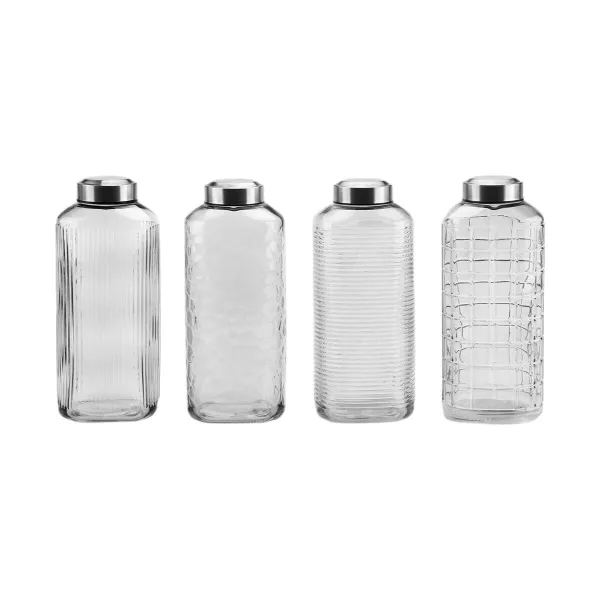 Glass Bottle La Mediterránea Glass Steel 1,8 L (8 Units)