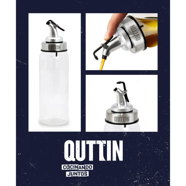 Cruet Quttin Transparent Silver Glass 5,5 x 5,5 x 20,5 cm (12 Units)