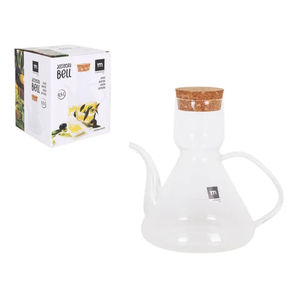 Cruet La Mediterránea Bell Transparent Silicone Borosilicate Glass 500 ml (8 Units)