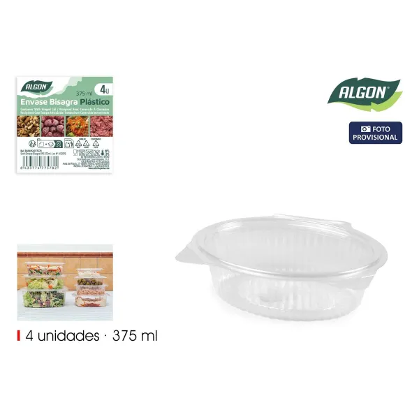 Многоразовые подносы Algon OPS 375 ml 16 x 12,7 x 4,7 cm (4 Предметы) (24 штук)