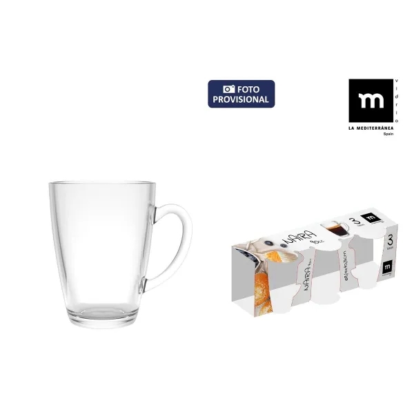 Vnt. kavos puodelių rinkinys La Mediterránea Naira Skaidrus stiklas 90 ml 3 Dalys (24 vnt.)