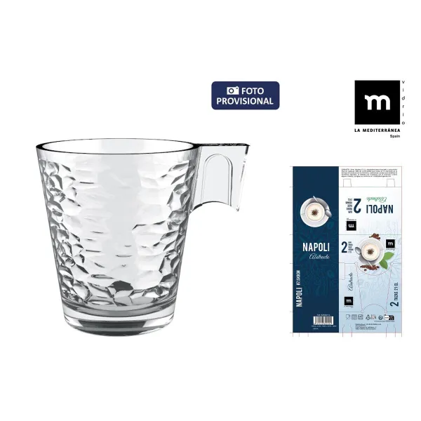 Vnt. kavos puodelių rinkinys La Mediterránea Napoli Abstract Skaidrus stiklas 210 ml 2 Dalys (36 Vienetai)