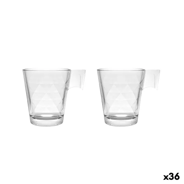 Vnt. kavos puodelių rinkinys La Mediterránea Napoli diamond Skaidrus stiklas 210 ml 2 Dalys (36 Vienetai)