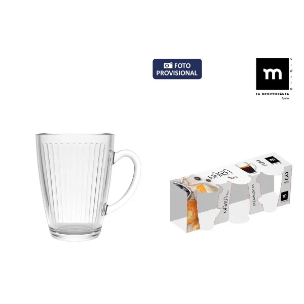 Komplekts ar kafijas tasēm La Mediterránea Naira Caurspīdīgs Stikls 99 ml 3 Daudzums (24 gb.)