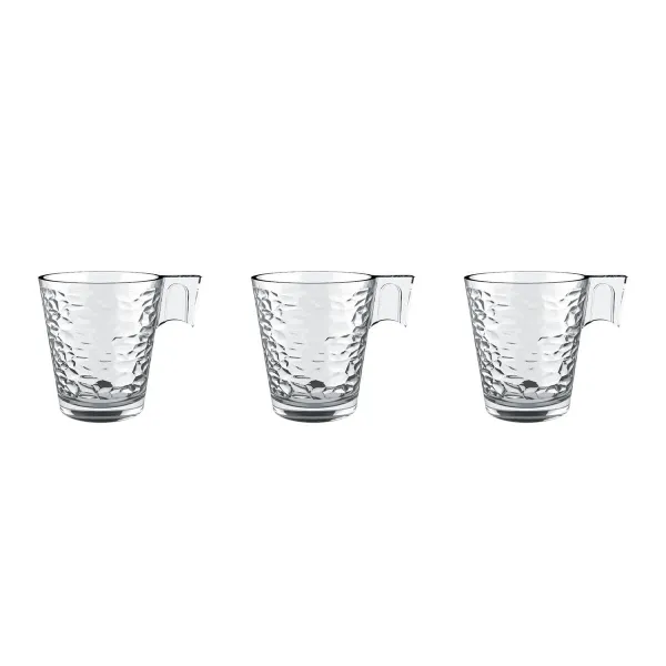 Piece Coffee Cup Set La Mediterránea Napoli abstracto Transparent Glass 80 ml 3 Pieces (24 Units)