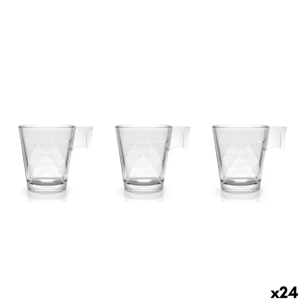 Vnt. kavos puodelių rinkinys La Mediterránea Napoli diamond Skaidrus stiklas 80 ml 3 Dalys (24 vnt.)