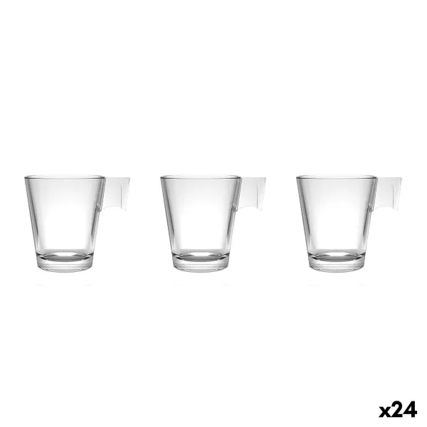 Vnt. kavos puodelių rinkinys La Mediterránea Napoli liso Skaidrus stiklas 80 ml 3 Dalys (24 vnt.)