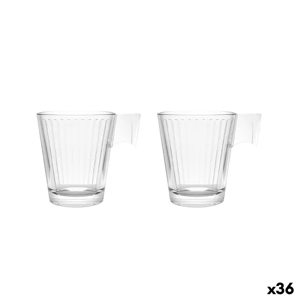 Vnt. kavos puodelių rinkinys La Mediterránea Napoli lineal Skaidrus stiklas 210 ml 2 Dalys (36 Vienetai)