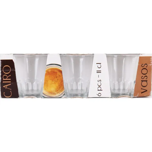 Set of glasses La Mediterránea Cairo Transparent Glass 110 ml 6 Pieces (24 Units)