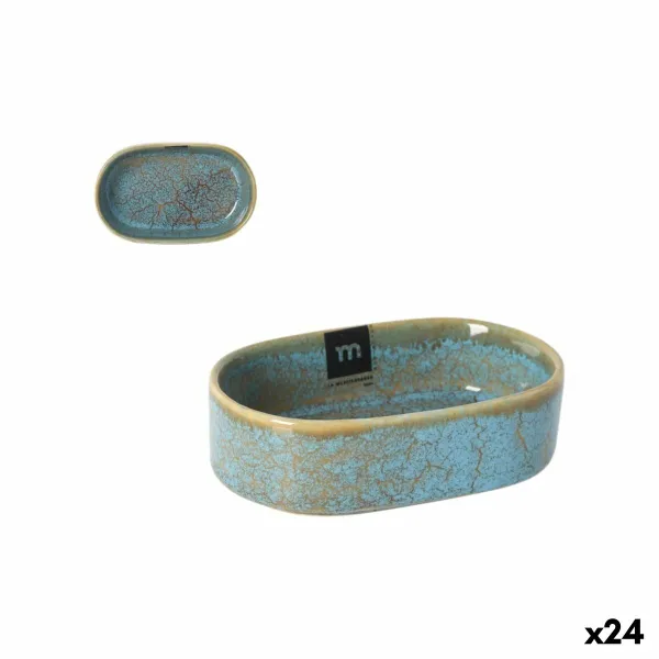 Serving Platter La Mediterránea Scratch blue 13 x 8 x 4 cm (24 Units)