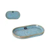 Serving Platter La Mediterránea Scratch  blue Porcelain Oval 20,6 x 11,7 x 2,3 cm (18 Units)