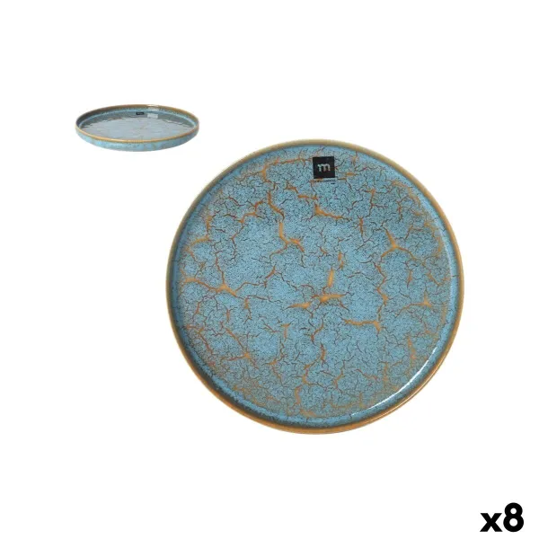 Pasniegšanas Plate La Mediterránea Scratch blue Porcelāns Apaļa 24,8 x 2,5 cm (8 gb.)