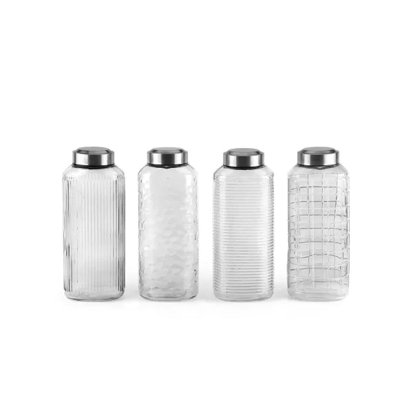 Glass Bottle La Mediterránea Glass Steel 1,3 L (12 Units)