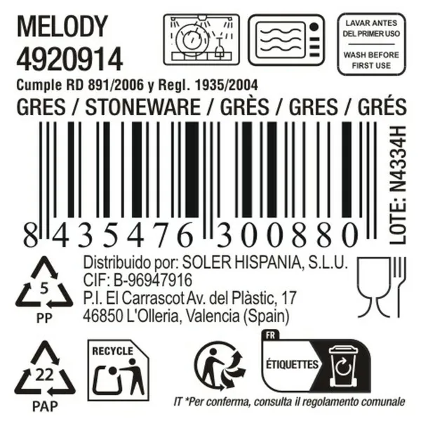 Muki La Mediterránea Melody 450 ml (36 Osaa)