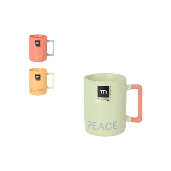 Tee- ja kahvikuppi La Mediterránea Love & Peace 180 ml (36 Osaa)