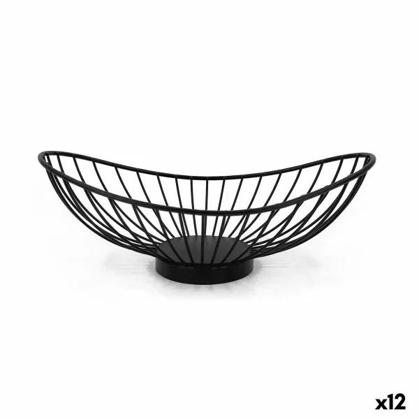 Leipäkori My Bar Musta Metalli Ovaali 25 x 13,5 x 9 cm (12 osaa)