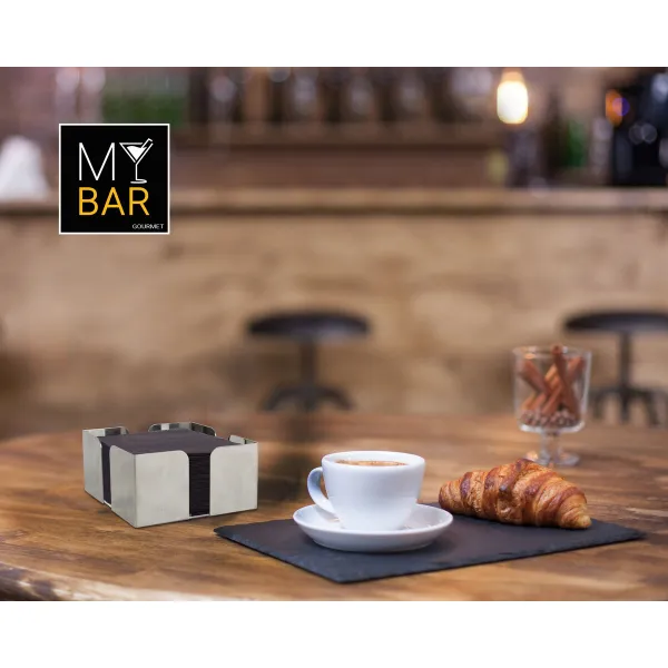 Napkin holder My Bar Steel 12 x 12 x 6 cm (24 Units)