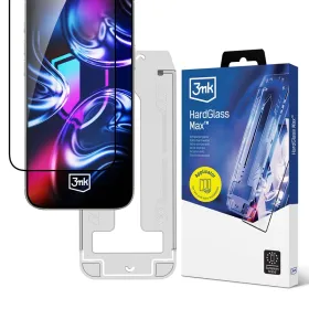 3mk HardGlass Max - Tempered Glass with Applicator for iPhone Air (Black)
