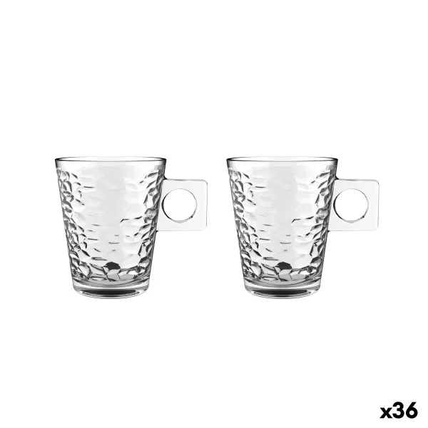 Osainen kahvikuppisetti La Mediterránea Lima abstracto Läpinäkyvä Lasi 210 ml 2 Kappaletta (36 Osaa)