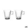 Komplekts ar kafijas tasēm La Mediterránea Lima diamond Caurspīdīgs Stikls 210 ml 2 Daudzums (36 Vienības)