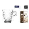 Komplekts ar kafijas tasēm La Mediterránea Lima diamond Caurspīdīgs Stikls 210 ml 2 Daudzums (36 Vienības)