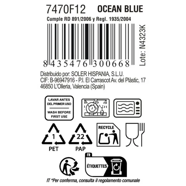 Блюдо La Mediterránea Ocean blue 180 ml 9,5 x 5,4 cm (24 штук)