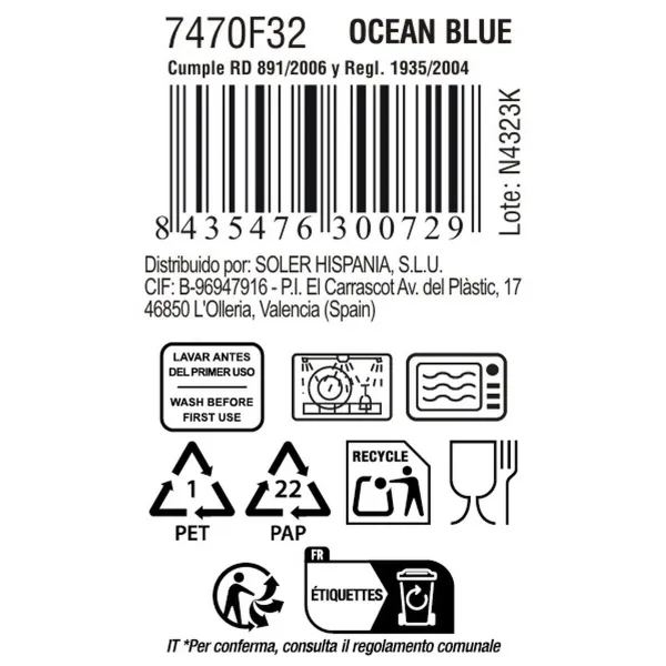 Mug La Mediterránea Ocean blue 90 ml (36 Units)