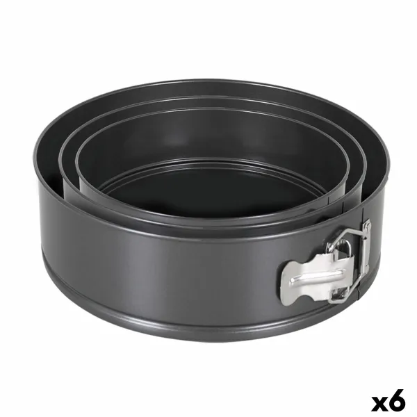 Springform Pan Quttin Black 24 x 7+28 x 6,8 cm 3 Pieces (6 Units)
