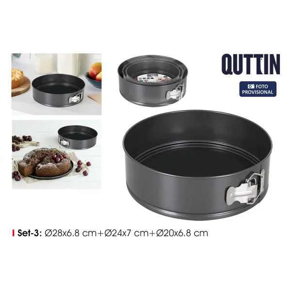 Atsperu Formas Panna Quttin Melns 24 x 7+28 x 6,8 cm 3 Daudzums (6 gb.)