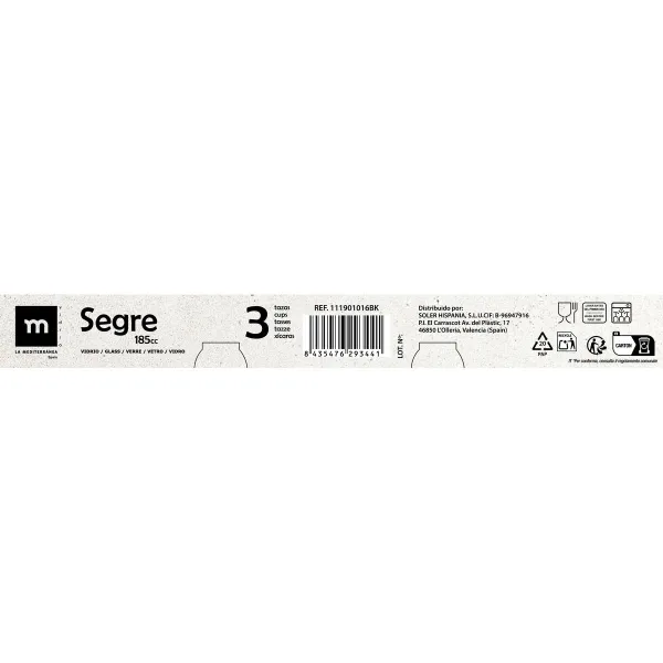 Piece Coffee Cup Set La Mediterránea Segre 3 Pieces (16 Units)
