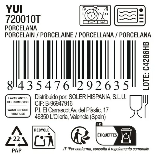 Чаш для Закусок La Mediterránea Yui (18 штук)