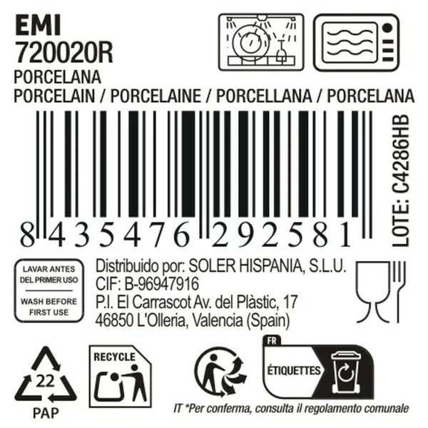 Serviravimo Lėkštė La Mediterránea Emi Apskritas (18 vnt.)