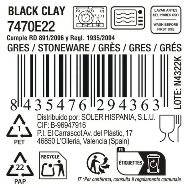 Vuoka La Mediterránea Black clay