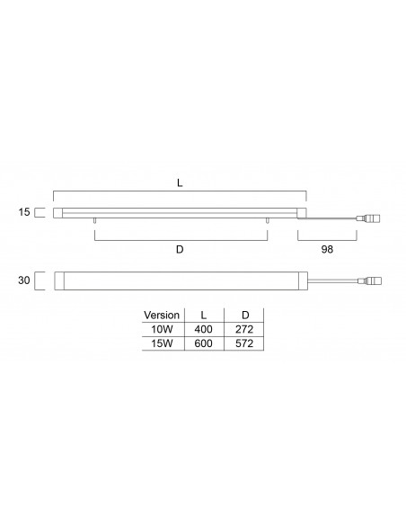 CONVENIO LINEAR WHITE 12V 600MM