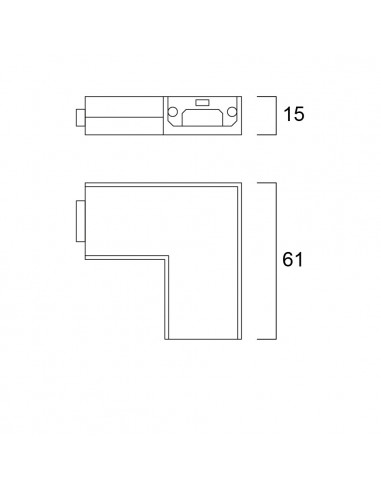 CONVENIO FLAT CORNER WHITE 12V 3000K