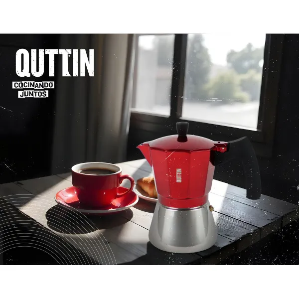 Italian Coffee Pot Quttin Red Aluminium 0,45 L (6 Units)