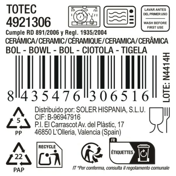 Блюдо La Mediterránea Totec 640 ml 14,5 X 7,5 CM (18 штук)
