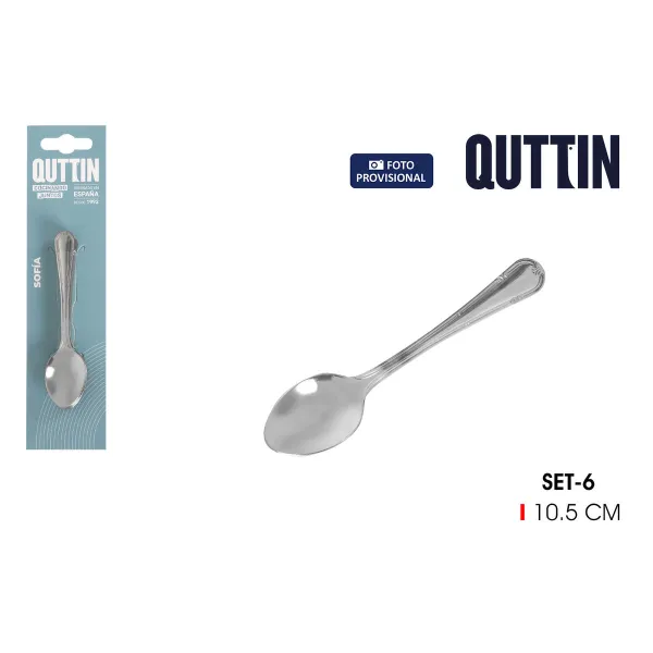 Кофейная ложка Quttin Sofia 10,5 x 2,5 cm 6 Предметы (12 штук)
