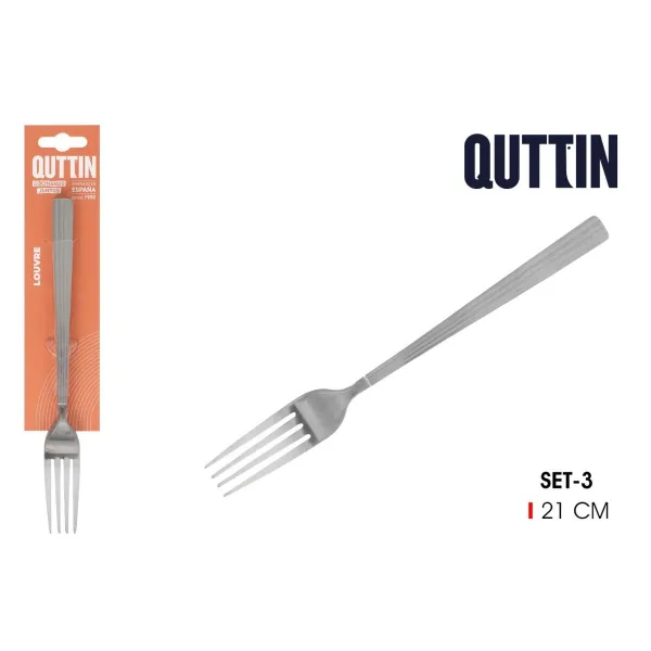 Haarukkasetti Quttin LOUVRE Hopeinen 2 mm 21 x 2,4 cm 3 Kappaletta (12 osaa)
