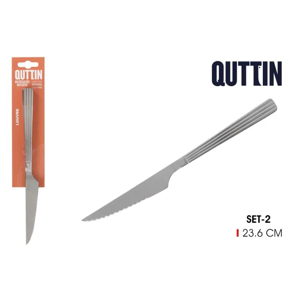 Gaļas Nažu Komplekts Quttin LOUVRE Sudrabains 23,6 x 2 cm 2 Daudzums (12 gb.)