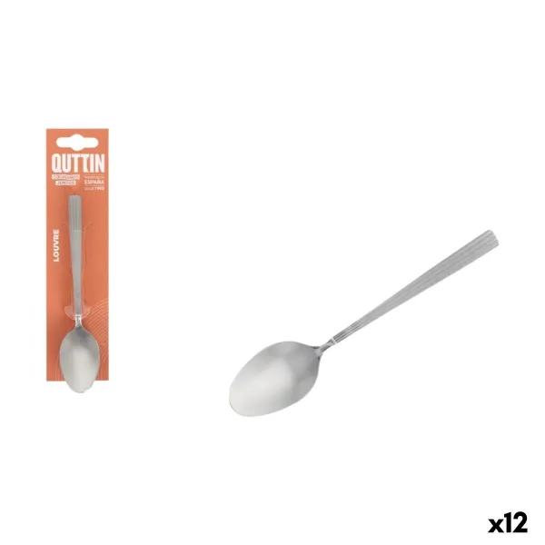 Desertinių šaukštų rinkinys Quttin LOUVRE Sidabras 1,5 mm 14,8 x 3,2 cm 6 Dalys (12 vnt.)