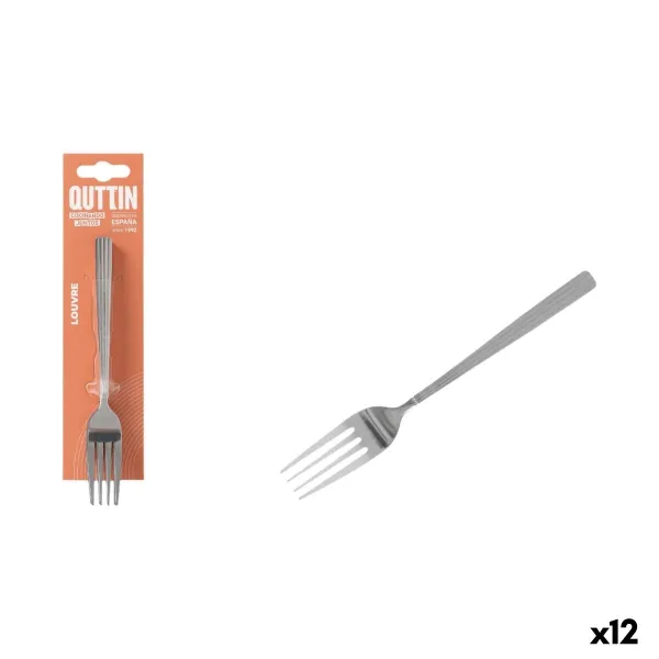 Set of Dessert Forks Quttin LOUVRE Silver 1,5 mm 14,8 x 3,2 cm 6 Pieces (12 Units)