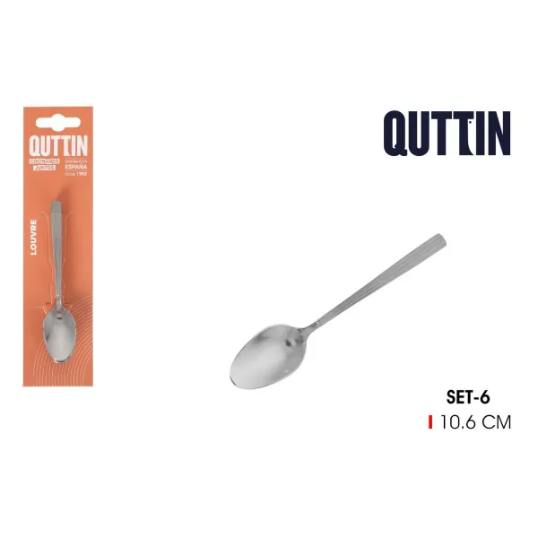 Kafijas Karotes Quttin LOUVRE Sudrabains 1,5 mm 10,6 x 2,4 cm 6 Daudzums (12 gb.)