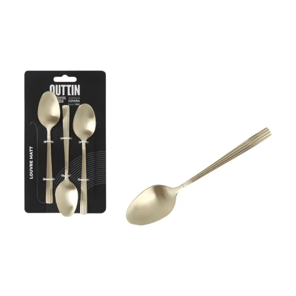 Dessert spoon set Inde Louvre Matt 1,5 mm 14,8 x 3,2 cm 3 Pieces (12 Units)