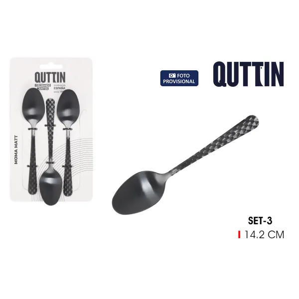 Deserta karotiņu komplekts Quttin MOMA Melns 14,2 x 3,2 cm 3 Daudzums (12 gb.)