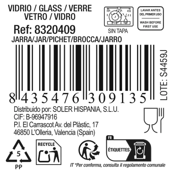 Кружка La Mediterránea Kesare Cтекло 1 L (12 штук)