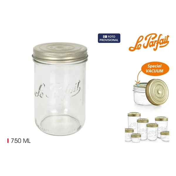 яс Le Parfait Wiss Прозрачный Позолоченный 750 ml герметический (6 штук)