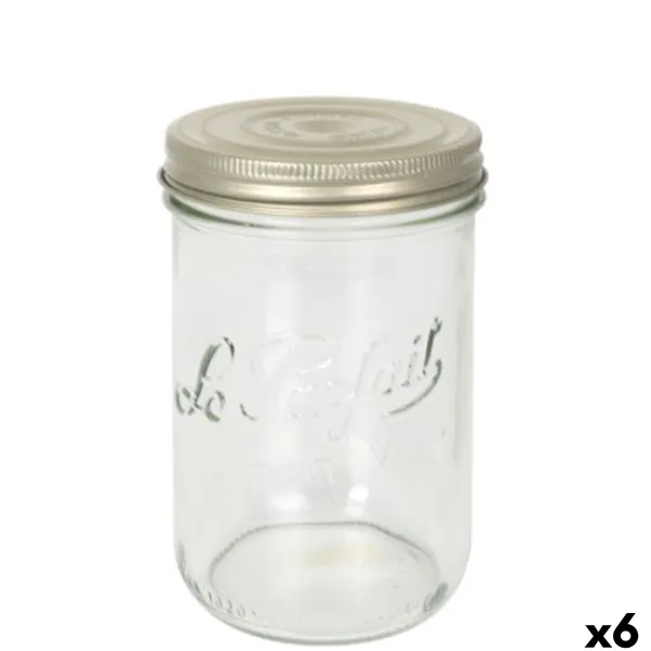 яс Le Parfait Wiss Прозрачный Позолоченный 750 ml герметический (6 штук)